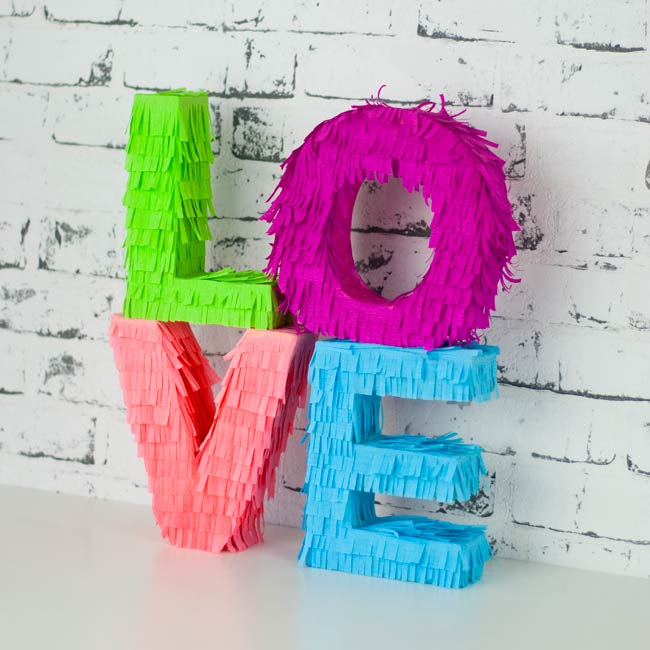 Letters made of crepe paper